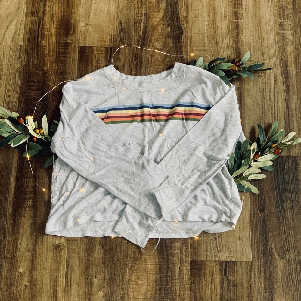 Cropped Long Sleeve Shirt | American Eagle
